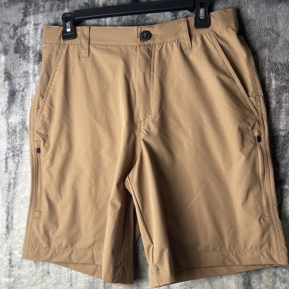 Orvis‎ Men's Tech Shorts Tan, Casual Hiking, Comfort Zippered Pockets, Size 30